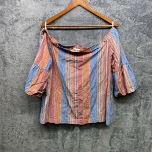 Cato Top Women 18/20W 3/4 Sleeve‎ Cotton Boat Neck Shirt